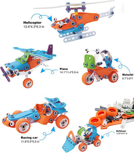 STEM Toys - Vehicle Building Blocks - 132 PCS - 6Y+