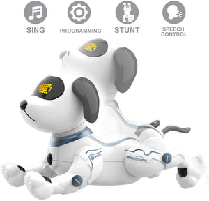 RC Robotic Stunt Puppy Voice Control Toys, Programmable Robot with Sound for Kids