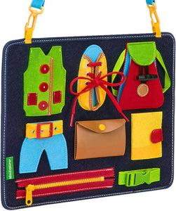 Montesorri Toys - Learn to Dress Busy Board for Toddlers 2Y+