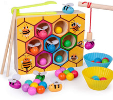 Load image into Gallery viewer, Montesorri Toys - Clamp Bee & Beads Hive Match Game 3Y+