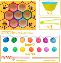 Load image into Gallery viewer, Montesorri Toys - Clamp Bee & Beads Hive Match Game 3Y+