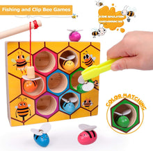 Load image into Gallery viewer, Montesorri Toys - Clamp Bee &amp; Beads Hive Match Game 3Y+
