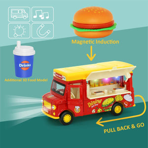 Diecast Toys - Magnet Sense Food Truck - Diecast - Pullback- 3Y+