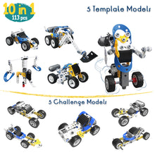 Load image into Gallery viewer, STEM Toys for Boys, 10-in-1 Educational Building Toys, 113 pcs - 5Y+