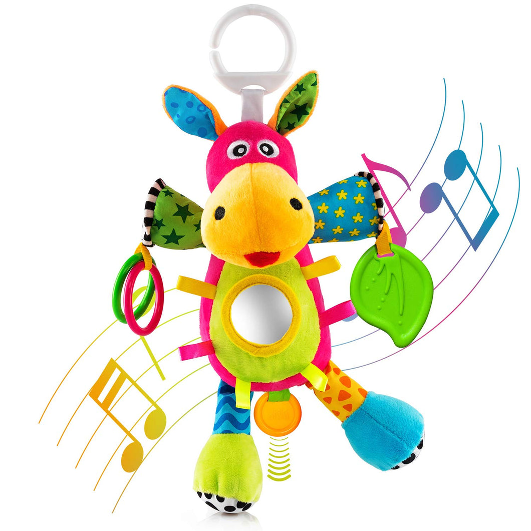 Baby Hanging Rattles Toys, Crib Stroller Toy C-Clip for Car Seat