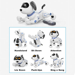 RC Robotic Stunt Puppy Voice Control Toys, Programmable Robot with Sound for Kids