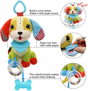 Baby Hanging Rattles Toys, Crib Stroller Toy C-Clip for Car Seat Dog