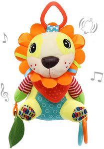 Baby Hanging Rattles Toys, Crib Stroller Toy C-Clip for Car Seat Lion