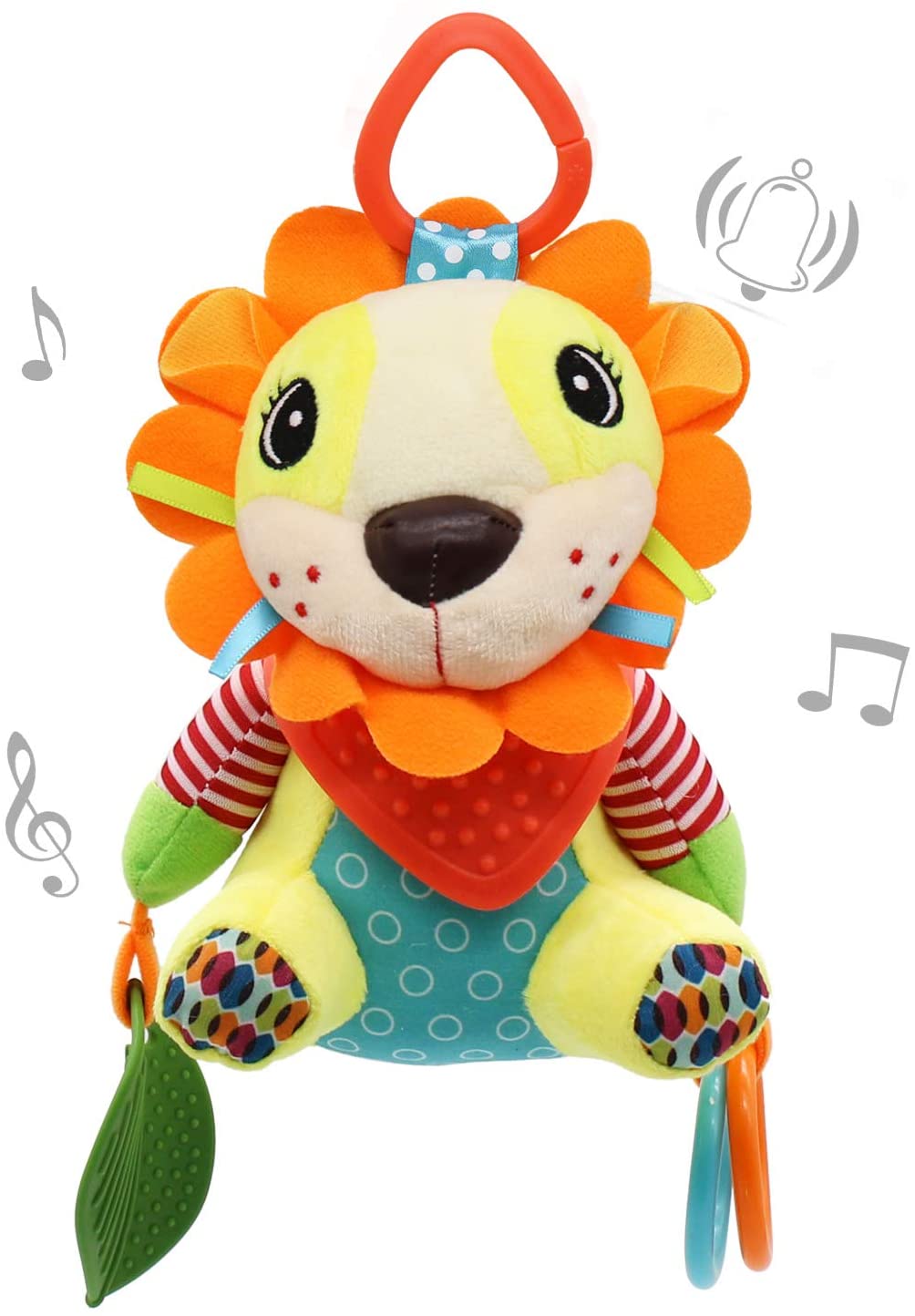 Baby Hanging Rattles Toys, Crib Stroller Toy C-Clip for Car Seat Lion