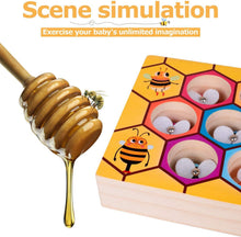 Load image into Gallery viewer, Montesorri Toys - Clamp Bee &amp; Beads Hive Match Game 3Y+
