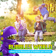 Load image into Gallery viewer, Dinosaur Bubble Machine with Bump N Go 3Y+
