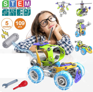 STEM Toys - Engineering Building Blocks - 109 PCS - 5Y+