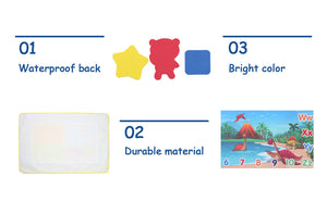 Interactive water drawing mat, Hoogar, 107x69 cm, 3 years+, Multicolor
