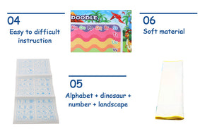Interactive water drawing mat, Hoogar, 107x69 cm, 3 years+, Multicolor