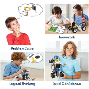 STEM Toys for Boys, 10-in-1 Educational Building Toys, 113 pcs - 5Y+