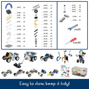 STEM Toys for Boys, 10-in-1 Educational Building Toys, 113 pcs - 5Y+